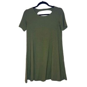 Abercrombie & Fitch Army Green Back Cutout Mini Dress Size Small
